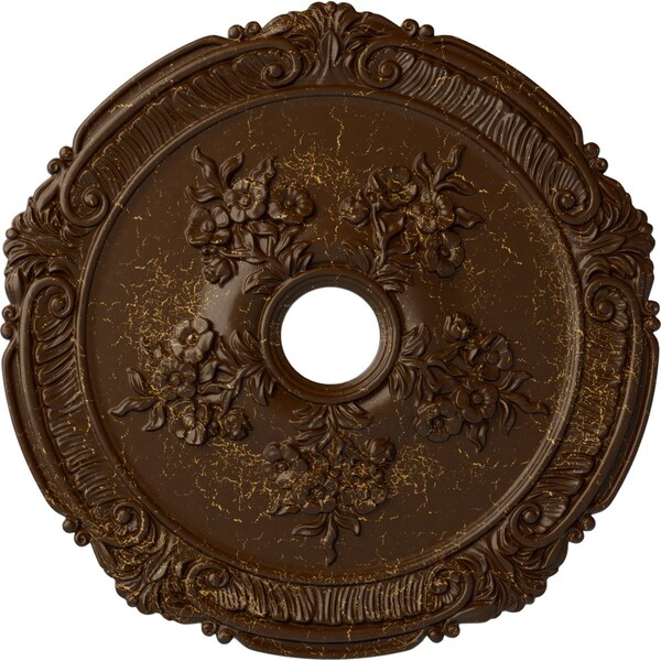 Ekena Millwork Attica with Rose Medallion (Canopies up to 4 1/2"), 26"OD x 3 3/4"ID x 1 1/2"P, Root Beer Crackle CM26ATRBC - main